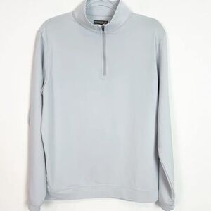 Men's Light Gray Quarter-Zip Performance Sweater